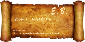Egyedi Boglárka névjegykártya